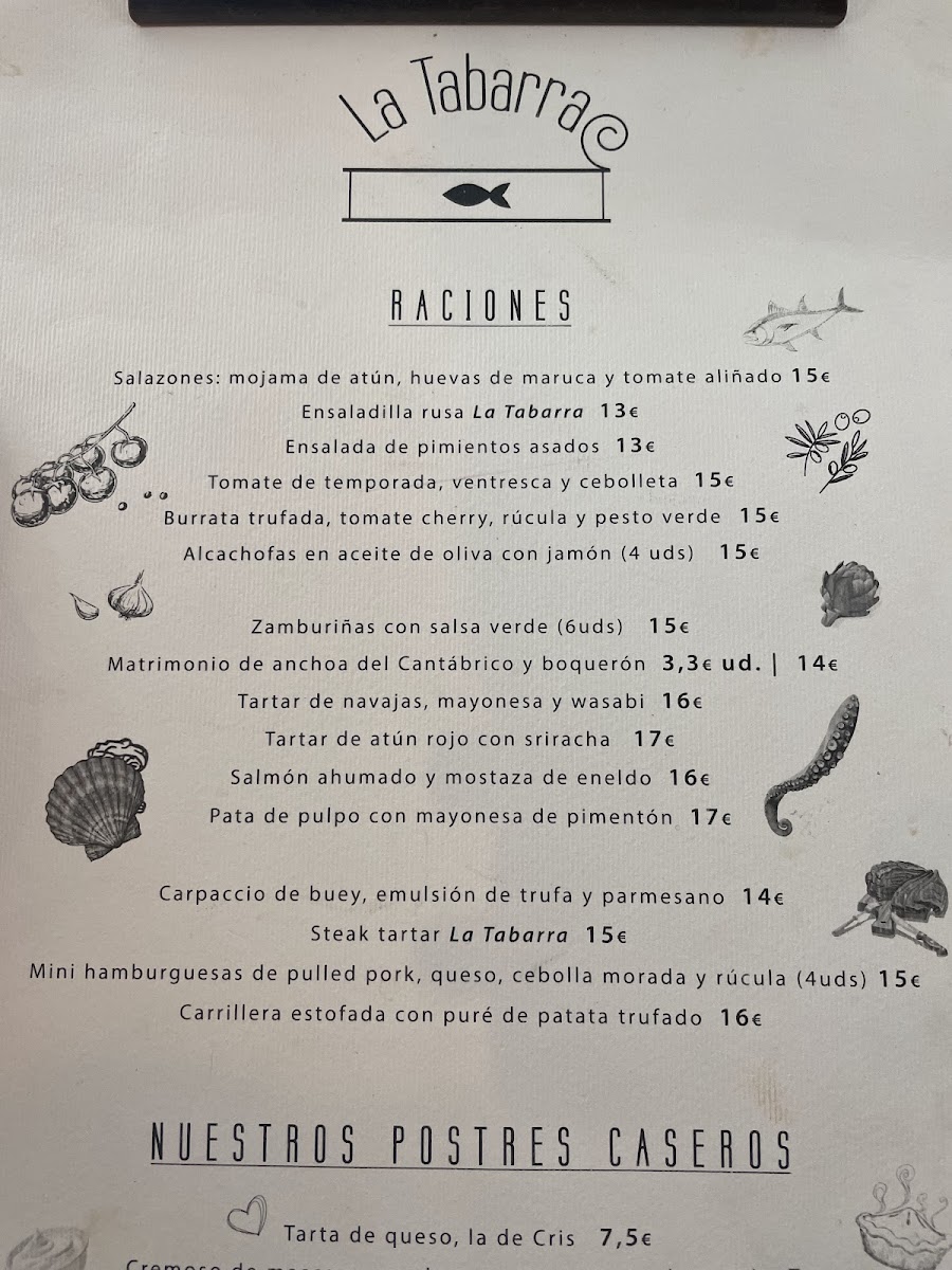 Menu La Tabarra Madrid-1