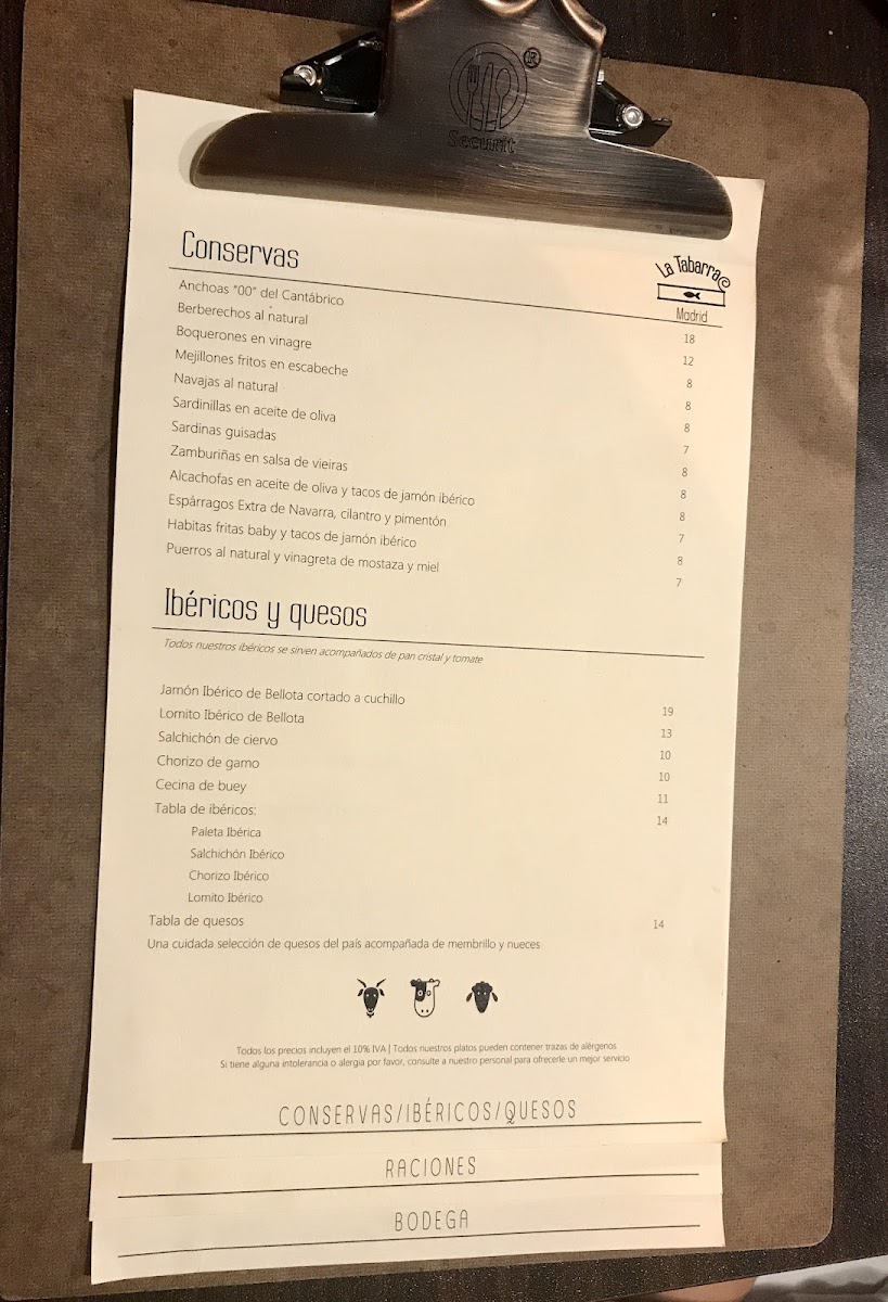 Menu La Tabarra Madrid-2
