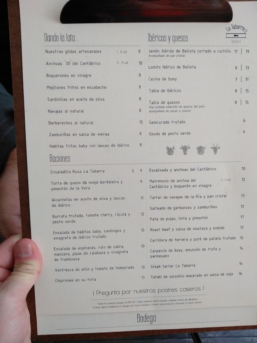 Menu La Tabarra Madrid-3
